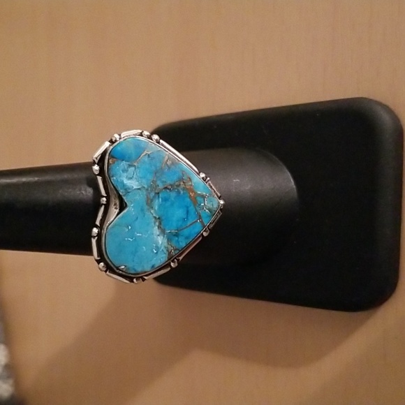 Jewelry - Heart Shaped Copper Turquoise Ring